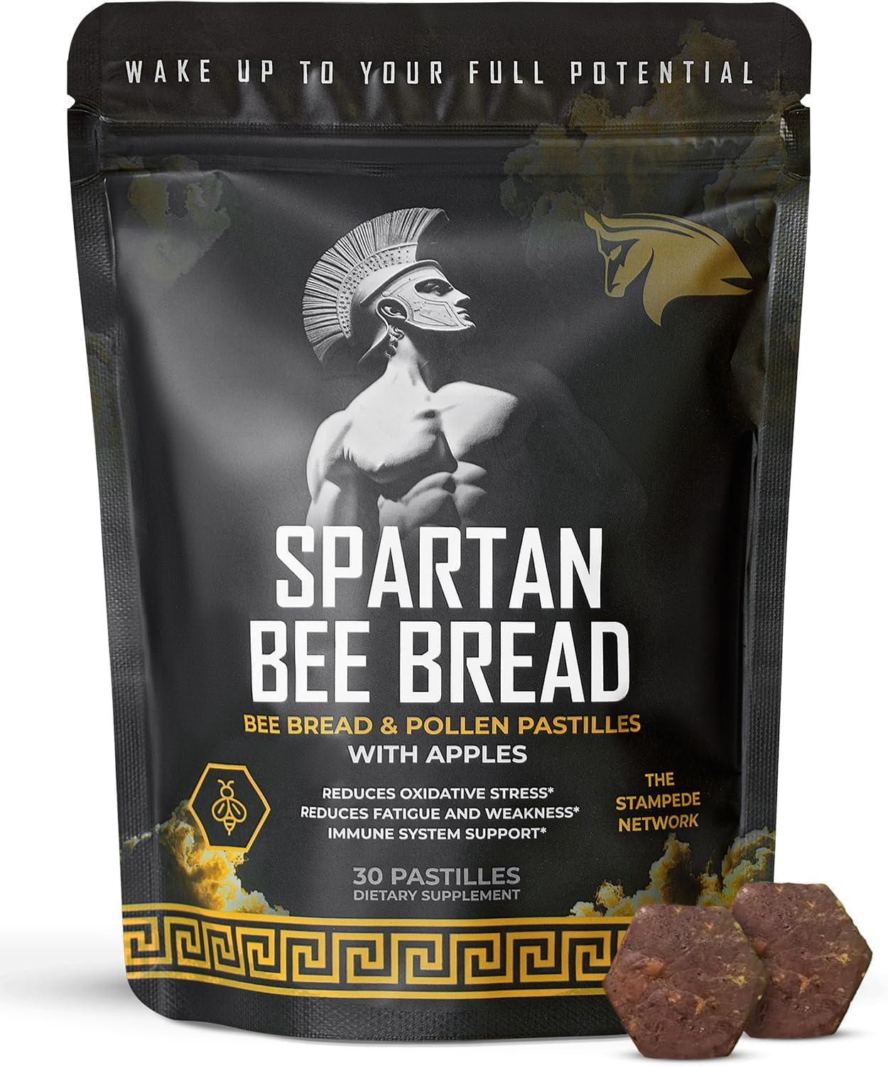 Spartan Bee Bread Chewables | Natural Multivitamin with High-Absorption Bee Pollen & Honey | Fermented by Bees for Energy, Vitality, Sleep, Recovery & Immunity | Non-GMO & 100% Natural