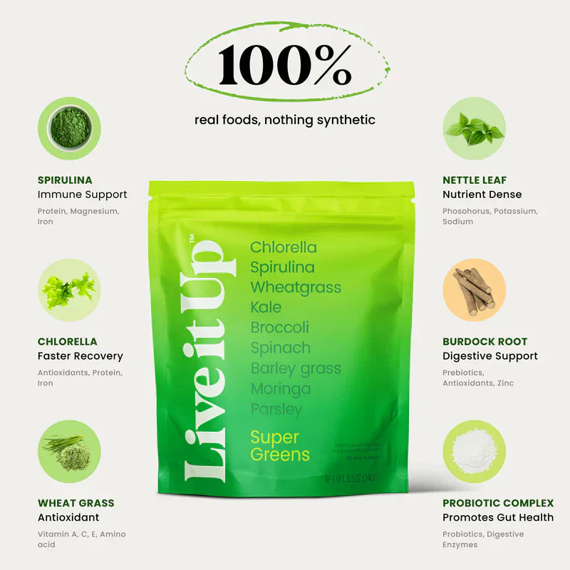 Super Greens: all-natural greens powder for daily health