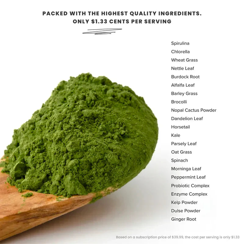 Super Greens: all-natural greens powder for daily health