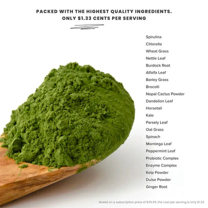 Super Greens: all-natural greens powder for daily health